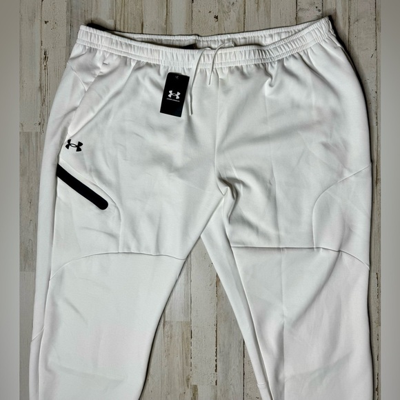 Under Armour Unstoppable Fleece Joggers 3XL White Stretch Wicking Drawcord NWT - Picture 3 of 10